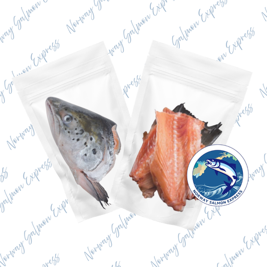 (組合) 挪威急凍三文魚頭 & 魚骨及邊腩 ( 500g+)