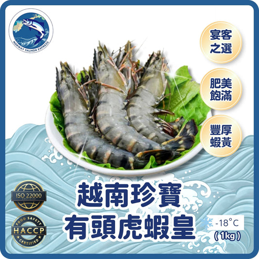越南珍寶有頭虎蝦皇(8-10隻)(1kg)