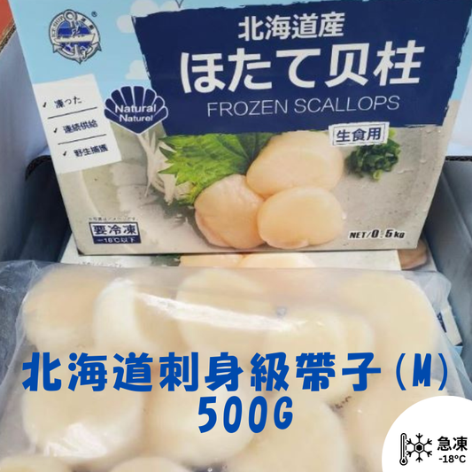 北海道刺身級帶子(M) 500G (約13-15隻)